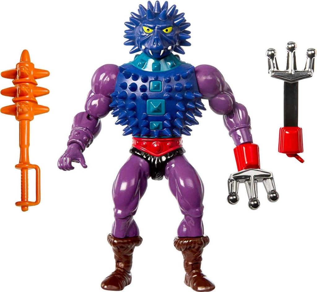 Masters of the Universe Origins Snake Male Articulated Collectible MOTU Figure with Accessories and Mini HKM79 Toy, Spiker, Comic,