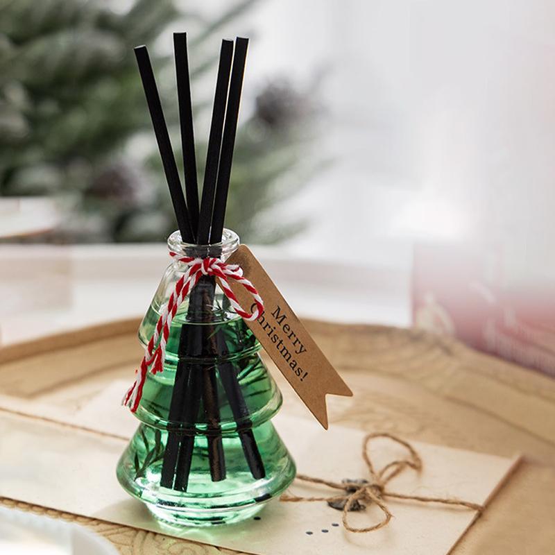 1PC Flameless Souvenir Aromatherapy Fresh Gift Box Ornament Glass Indoor Fragrance Long-lasting Christmas Tree Home