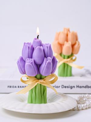 3D Tulpenstrauß Aroma Kerze Silikonform DIY Muttertagsgeschenk Blumenschmuck Betonformen Handgemachte Seifenform Heimdeko