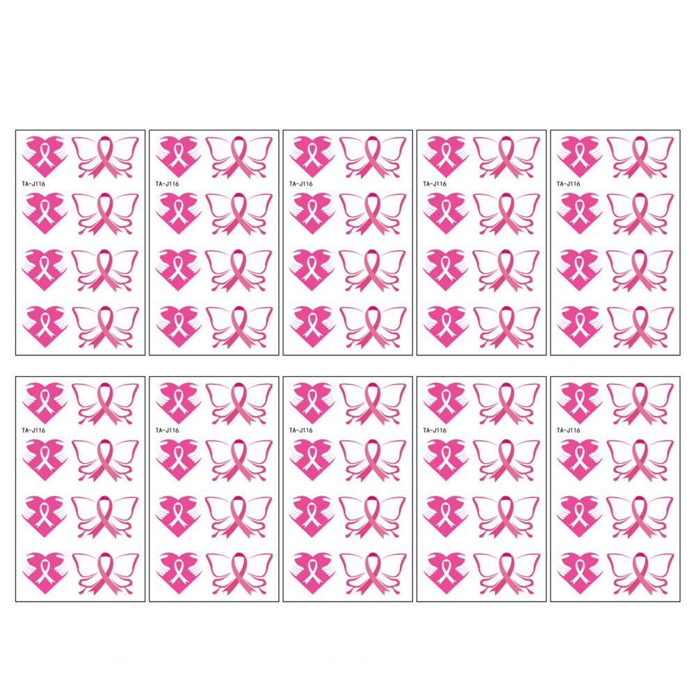 Adesivi Tatuaggio Nastro Rosa Adesivi Tatuaggio Fai da Te Donne Sensibilizzazione sul Cancro al Seno Tatuaggi Temporanei Arte Corporea Tatuaggi Impermeabili