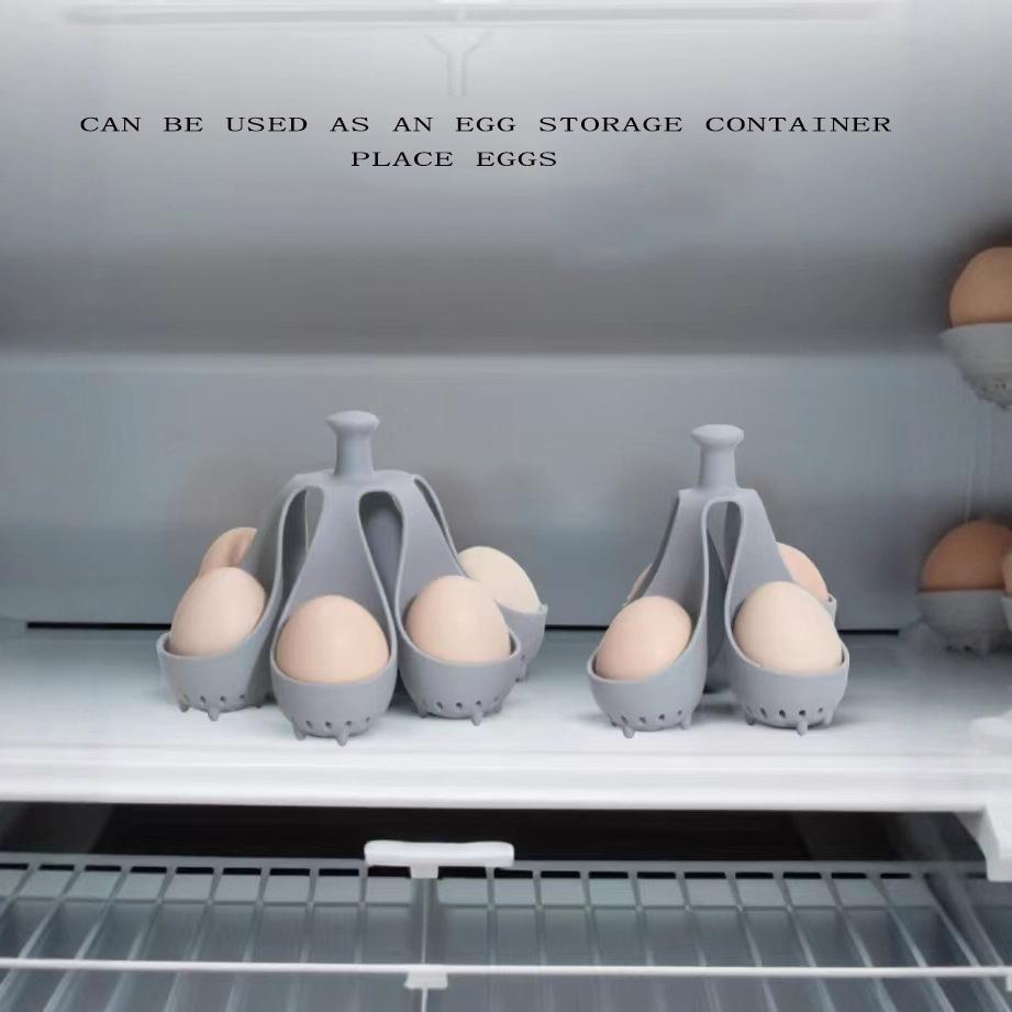 4/6 Holes Egg Cooker Silicone High-Temperature Resistant Egg Cooker Home Boiled Egg Support Bracket Kitchen Steamed Egg Tray