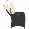 Vidaxl 3-Cz. Garden Furniture Set With Cushions, Black, PE Rattan