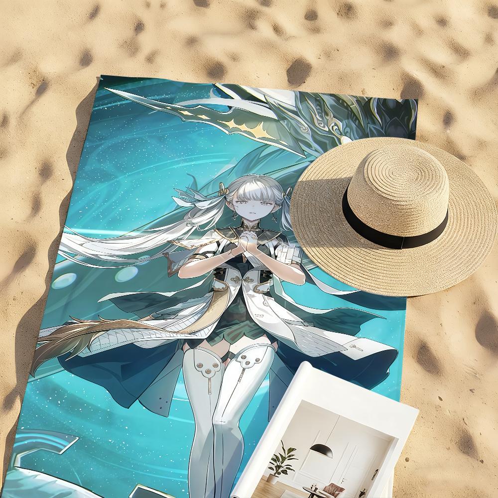 Game WuWa J-Jinhsis Towel Sports Quick Dry Travel Camping Gear Sandproof Soft Light Large Beach Towel