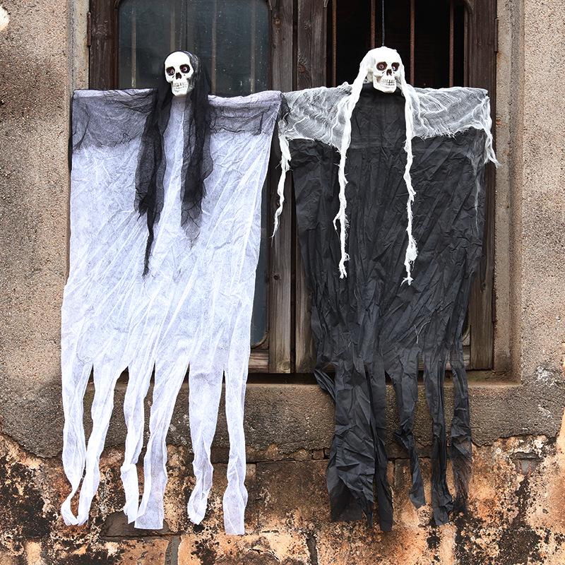 Halloween Haunted House Prop Hanging Skeleton Ghosts Decorations Hanging Skeleton Grim Reapers for Yard Indoor Decor