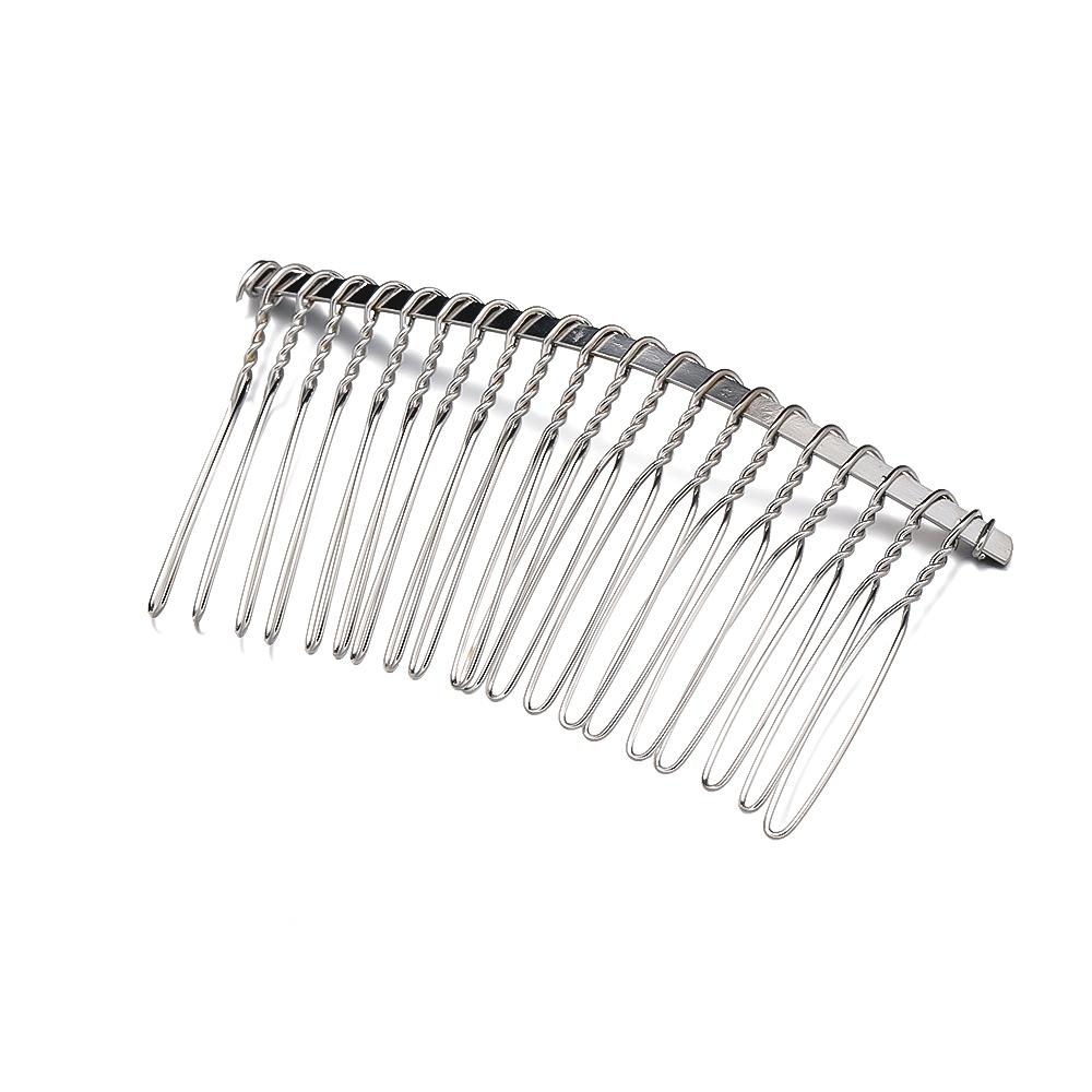 10pcs Peignes à Cheveux à 20 Dents Pince Métal Fil Torsadé Pour DIY Mariage Nuptial Voile Peignes Accessoires Décoratifs Outil Femmes Filles