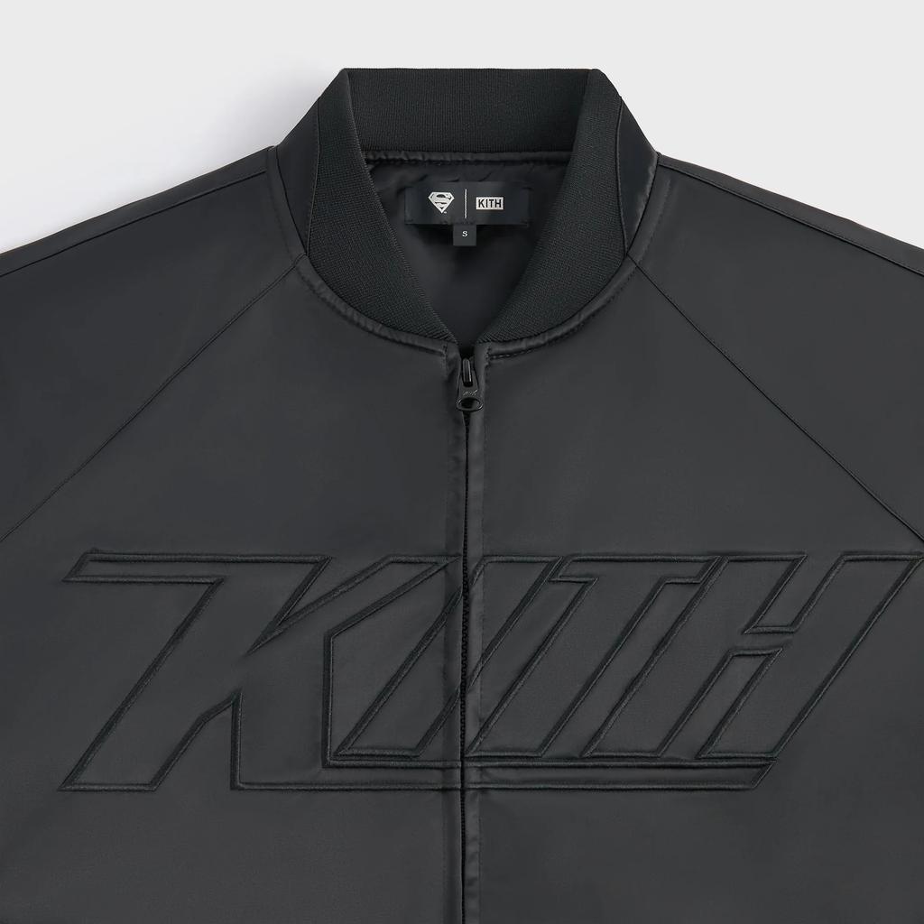 Kith X Superman Satin Bomber Jacket Black Unisex Outerwear KHM010933-001