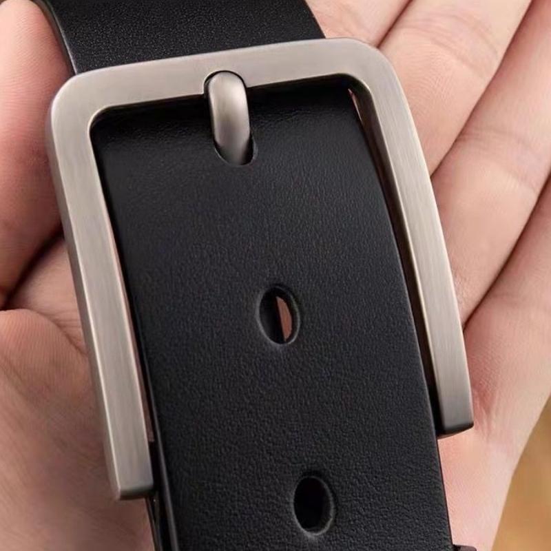 Men's Vintage Casual Belt Black Pin Buckle Student Versatile Leather Wide Belt