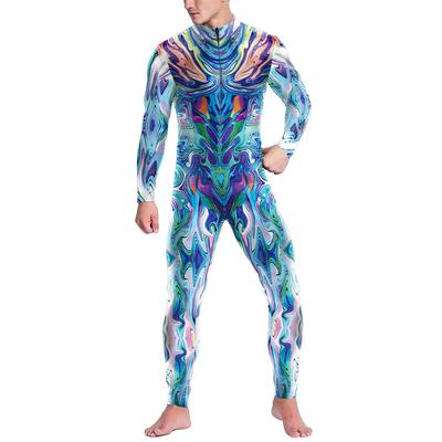 Mechanical Armored Robot Cyberpunk Bodysuit Adult Role Playing Technology Tights Steampunk Costume Halloween Party Stage Tights