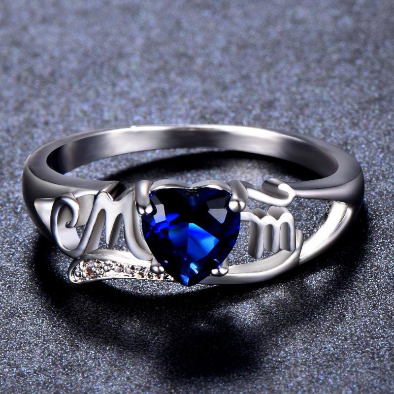 

Electroplated heart-shaped opal ring, popular fashion women s ring, amethyst. no. 5