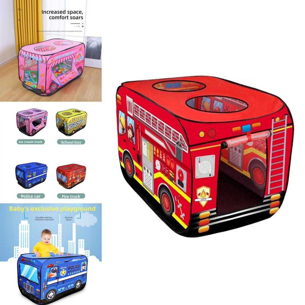 Ice Cream Car Foldable Play Tent With Ocean Ball Pool For Kids Indoor Fun