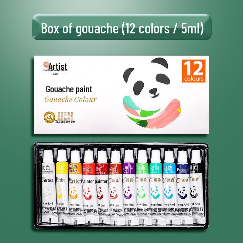 

Watercolor & Gouache Paint Set - 24, 12, 36 Colors for Art Supplies and Painting Tools, Ideal for Kindergarten and Primary School Students