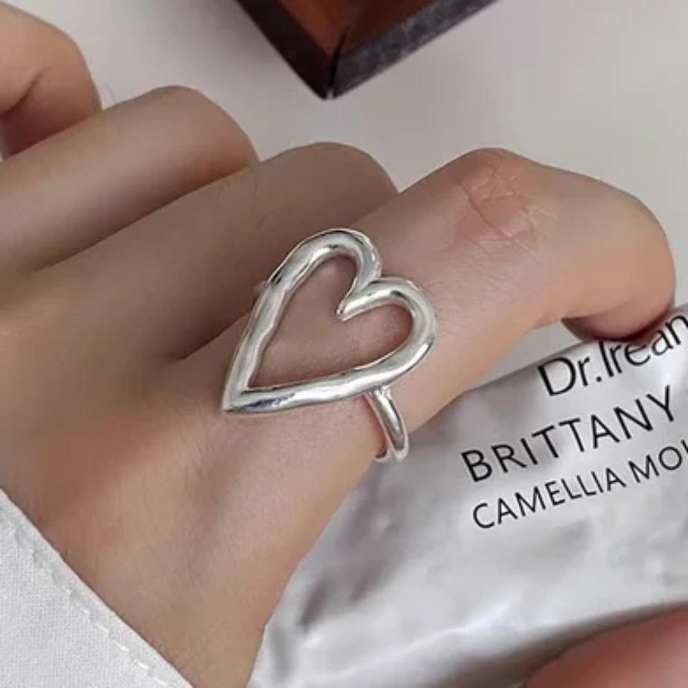 925 Silver Rings for Women Geometric Handmade Irregular Strip Ring Fashion Jewelry Gift