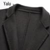 Yalu Men's Mid-Length Double-Faced Wool Blend Overcoat