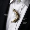 Centipede Shaped Collar Pin Brooch Metal Insect Design Lapel Pin Accessory for Shirt Jacket Suit Decoration