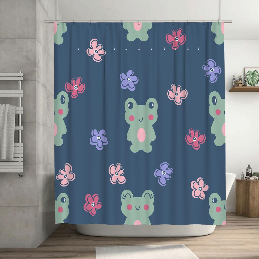 Bathroom Decor Shower Curtain for Kids Bathrooms Home Decoration Waterproof Printed Cartoon Floral Design Bathroom Accessories i