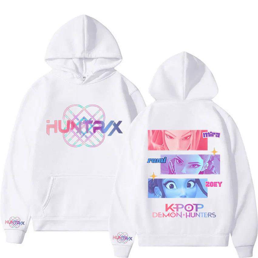 Harajuku K-pop Demon Hunters Cartoon Graphic Hoodies for Men Women Vintage Sweatshirts Fashion Fleece Loose Hooded Streetwear