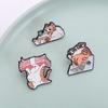 Artistic Orange Feline Design Brooch Pin Multipurpose Wearable Corsage For Adults Trendy Zinc Alloy Craftsmanship