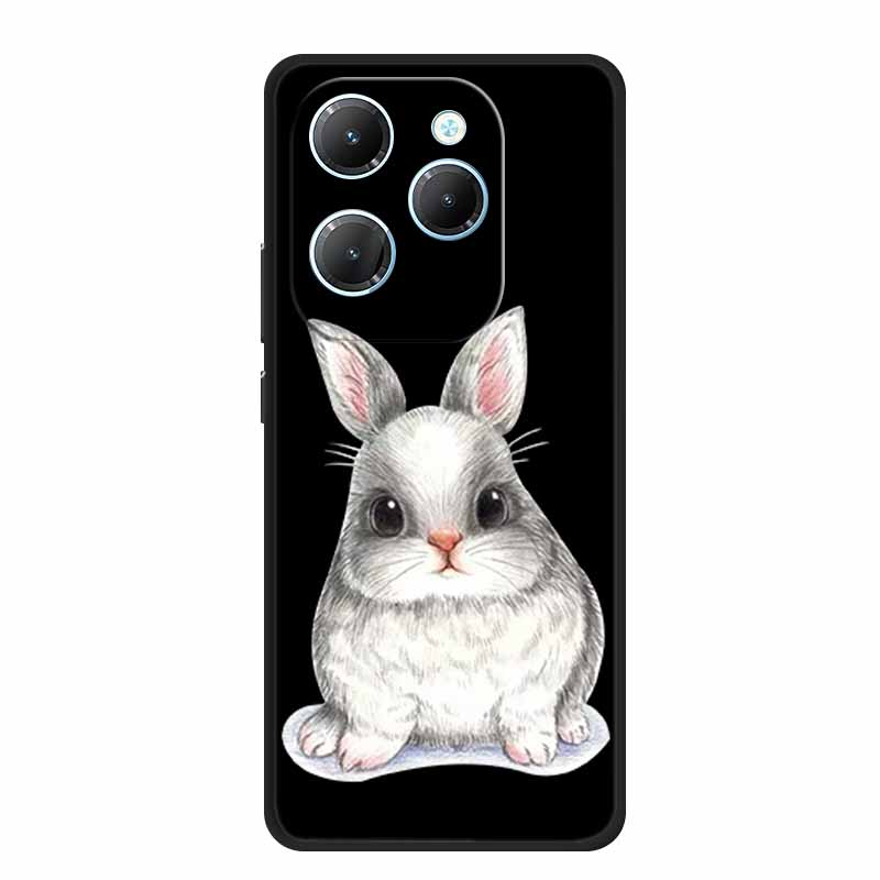 For Infinix Hot 40 Pro Case Hot40 Pro Black Silicone Soft Phone Case For Infinix Hot 40 Pro Back Cover Case 6.78" Cute Cartoon