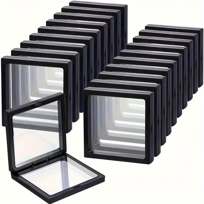 20 Pack 3D Floating Display Cases - Dustproof Acrylic Jewelry Storage Boxes with Elastic Film, Transparent Hanging Organizer - Jewelry Gift Box