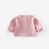 2025 New Autumn Baby Floral Applique Rabbit Jacket & Solid Color Onesie Set - Newborn Outing Clothes