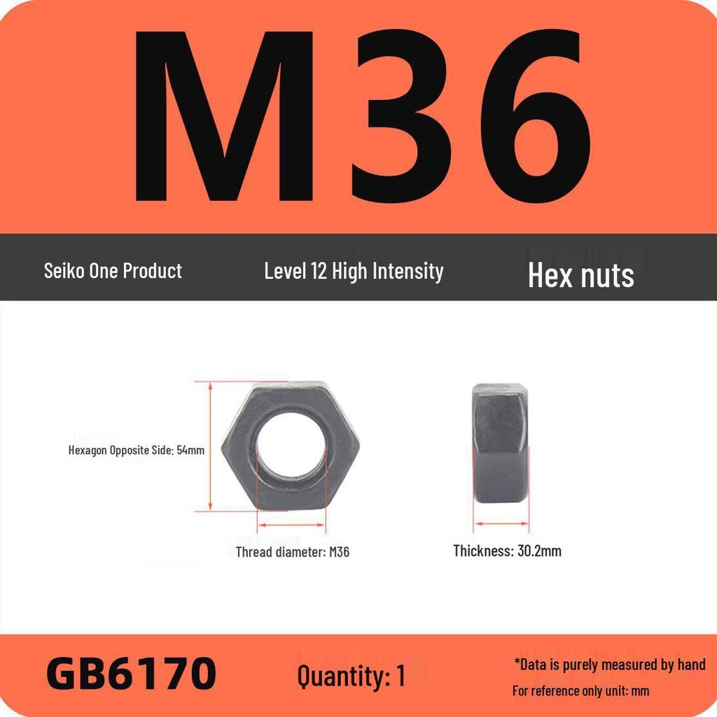 Black Galvanized Nickel-Plated Iron Hex Nut Screw Cap, GB Grades 4.8/8.8/12.9, Sizes M4/M5/M6/M8