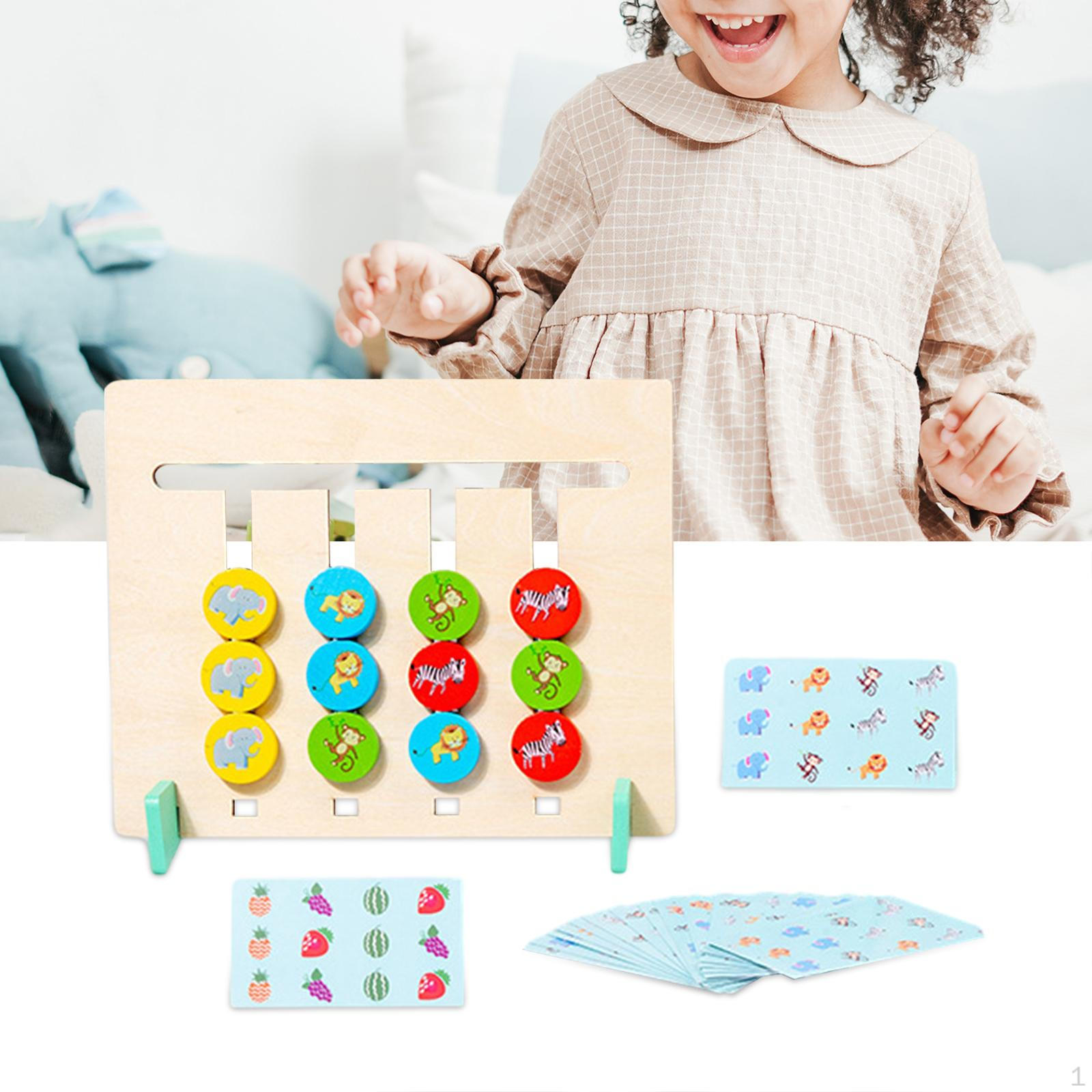 

Настільна гра-головоломка слайд-головоломка з відповідністю кольорів для дітей, малюків і підлітків Головоломка сортування дерев яна Fruit