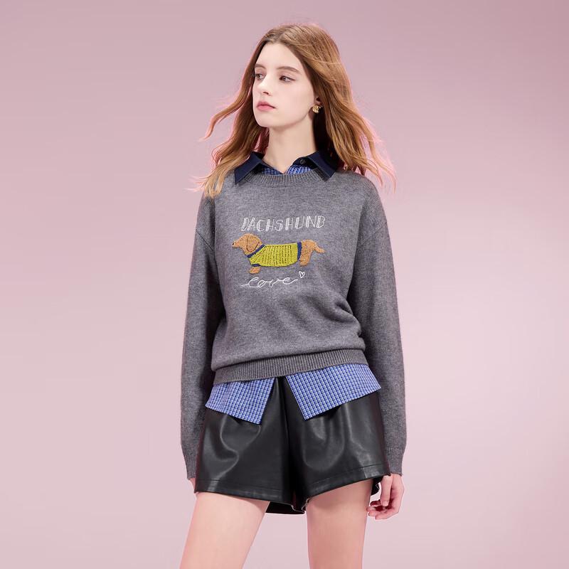 

Sancai 2025 Winter Women s Dog Embroidery Knit Sweater M