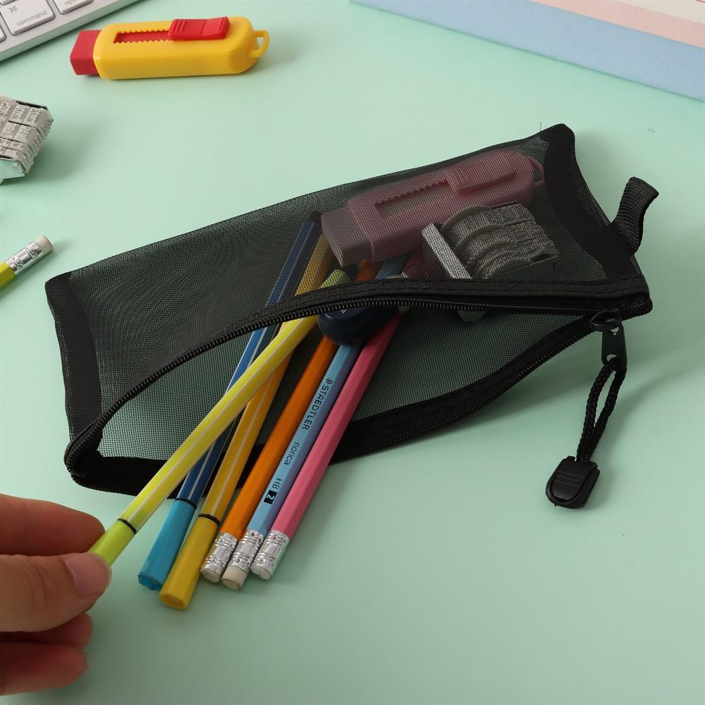 Transparent Pen Bag Square Shape Stationery Pouch Portable Storage Pouch  Beauty Tool Storage