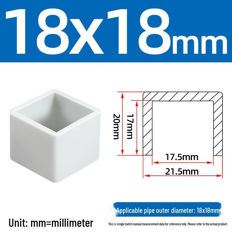Silicone Anti-slip Chair Leg Cap - Heat Resistant, Square Rubber Sleeve for Steel Pipe with Protective Electroplated Finish