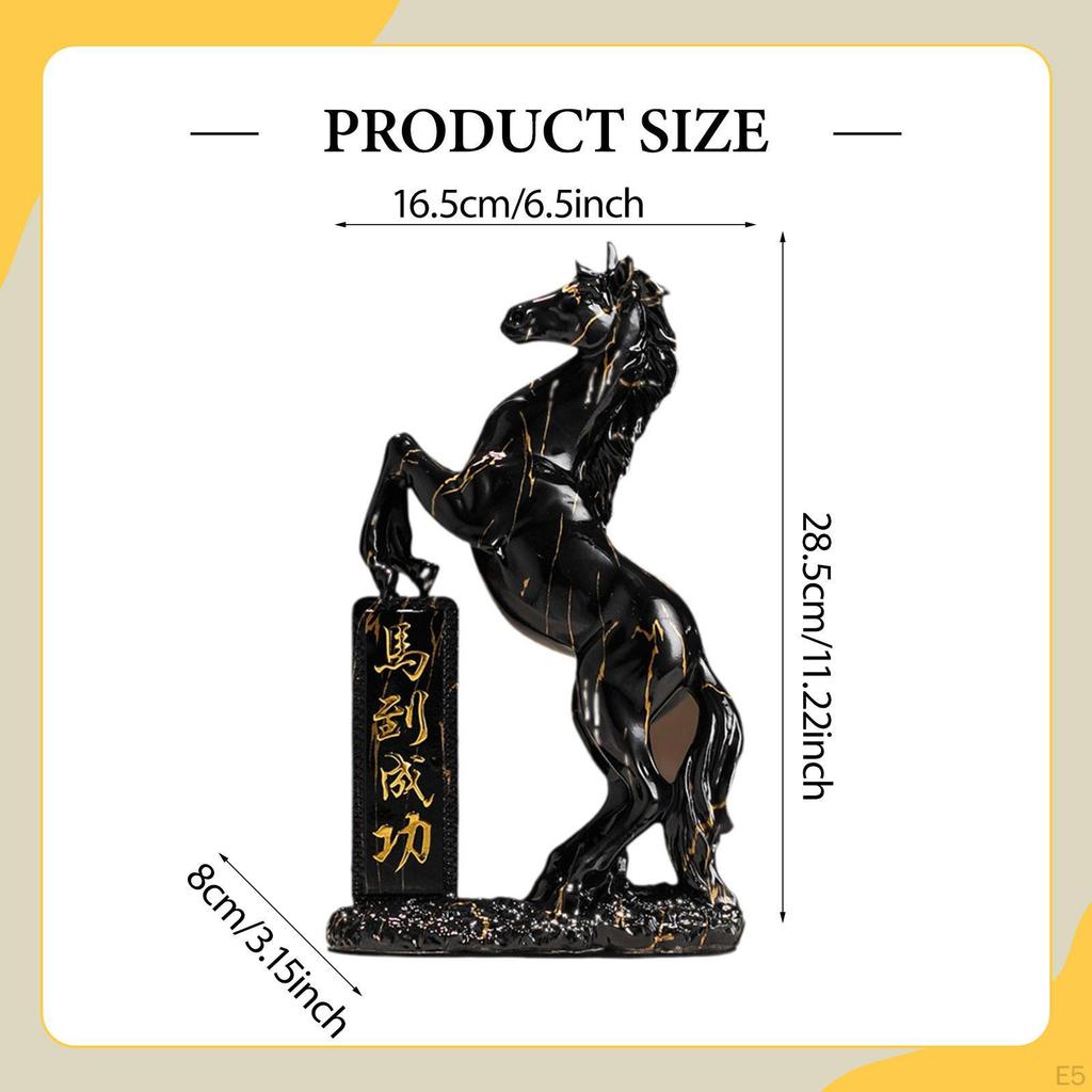 Horse Statue Decorative Elegant Desktop Decoration Animal Ornament Figurine Resin Sculpture