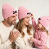 Printed Family Matching Cap Parent-child Knit Beanie Cute Embroidered Letter Knitted Hat Winter