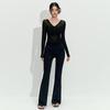 Sexy Mesh High-end Yoga Clothes Long-sleeved Integrated Chest Pad Fitness Professional Training Pilates Sports Top