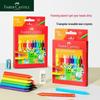 Faber-Castell 24-Color Erasable Triangular Crayons: No-Stain, Thick & Thin, Perfect for Children's Art & Coloring.
