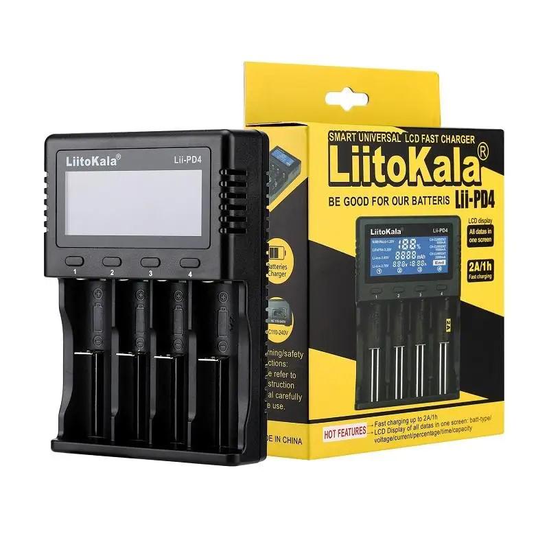 

LiitoKala lii-PD4 LCD 3.7V 1.2V 18650 26650 16340 14500 10440 18500 Li-Ion IMR LiFePO4 NiMH / NI-Cd Аккумулятор 4-слотовый Зарядное устройство