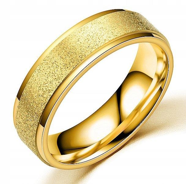 Gold Wedding Ring 316L Steel Size 28