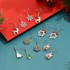 Christmas Tree, Snowflake, Bell, Reindeer, Wreath Pendant Earrings with Drip Oil Alloy