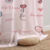 1PC Pink Love Heart Cartoon Sheer Curtain Valentine Romantic Window Drape Light Filtering for Bedroom Living Room Home Decor