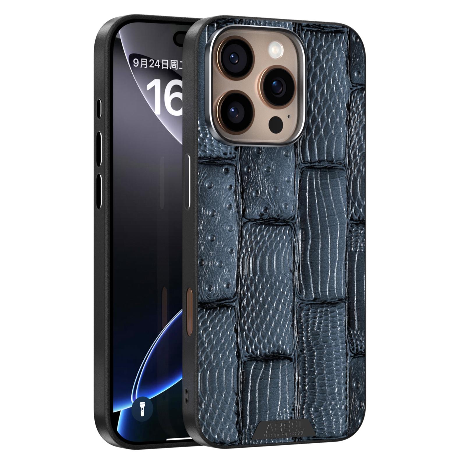 

ABEEL For iPhone 16 Pro Case Compatible with MagSafe Beast Texture Micro-Embossing Back Cover Blue