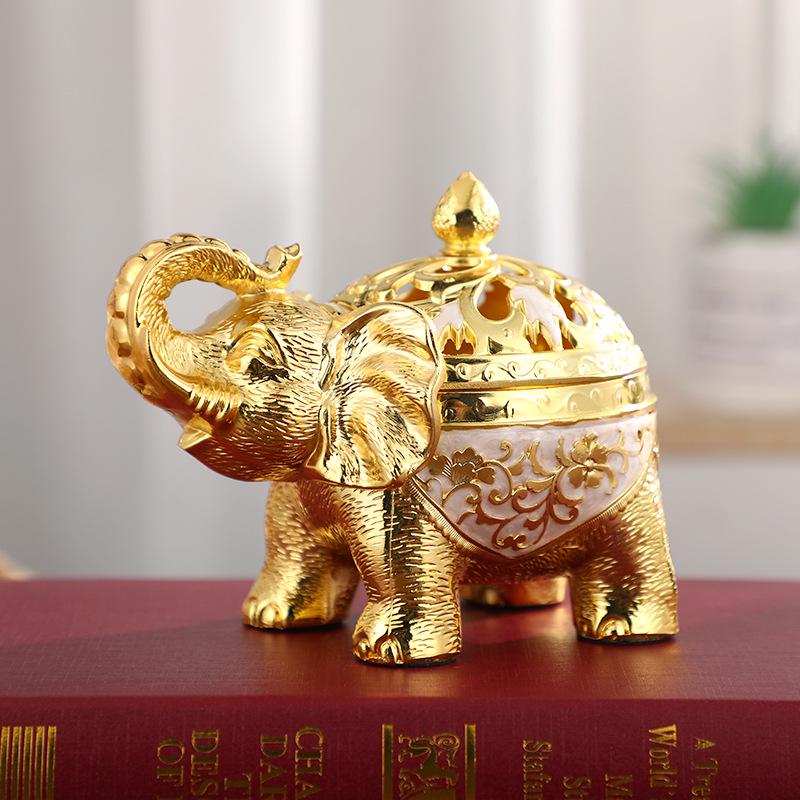 European Style Elephant Incense Burner Table Ornament