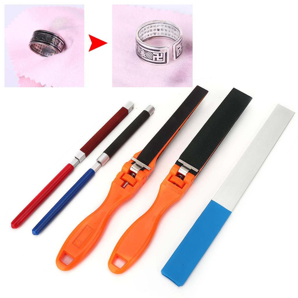 5pcs Manual Sandpaper Stick Semicircle Sanding Paper Roll Bar Jewelry Polishing Tool