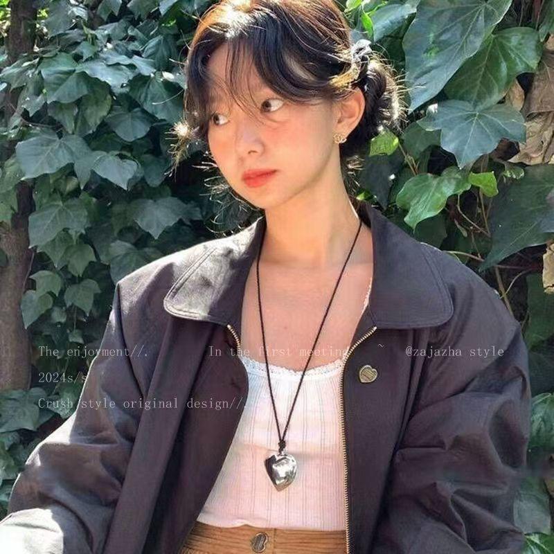 Love pendant necklace women's autumn and winter retro temperament long sweater chain versatile accessories
