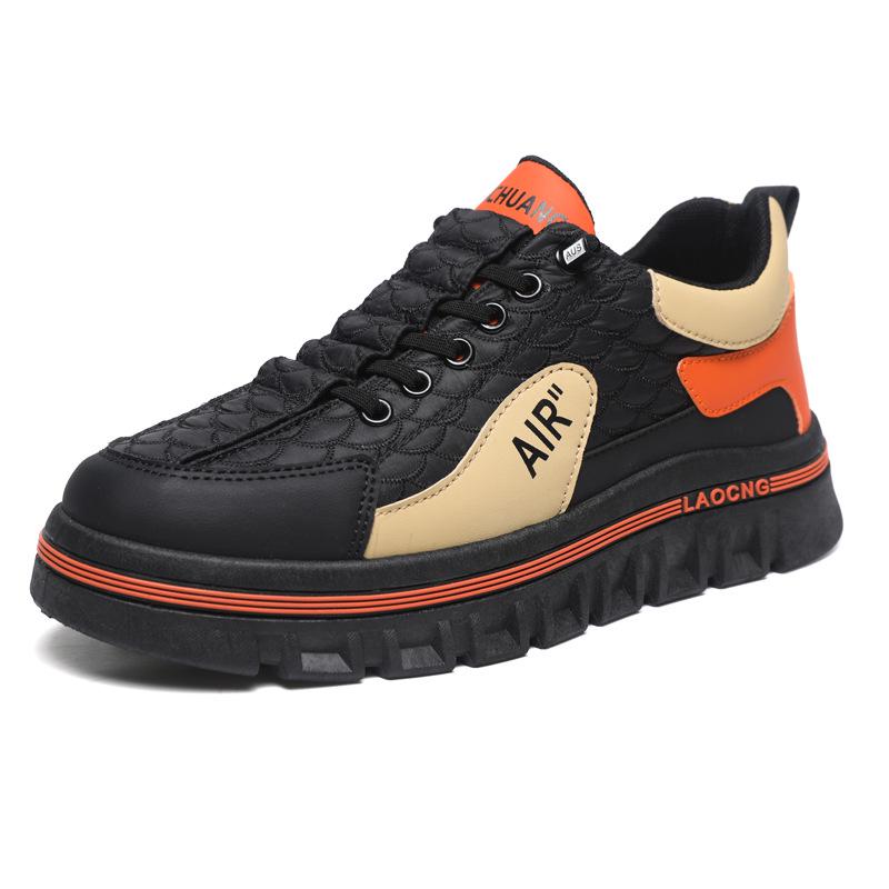 Men's Waterproof Leather Slip-on Casual Sneakers, Autumn Fashion, Versatile Thick-soled Sport Shoes