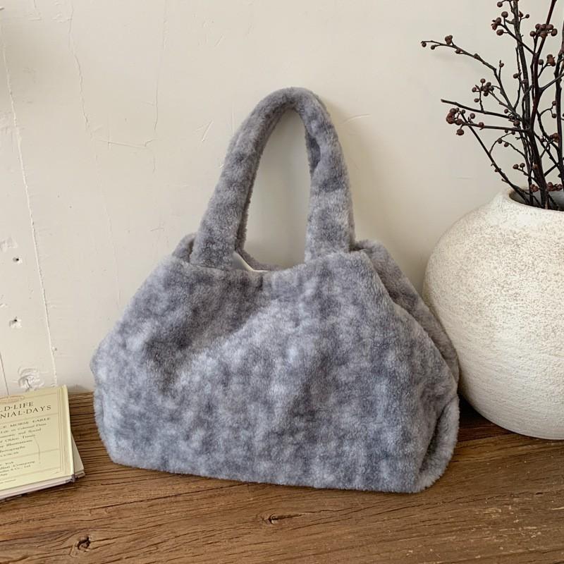 2025 New Style Plush Women's Shoulder Bag Fashionable All-matching Large-capacity Handbag Stock Is Sufficient