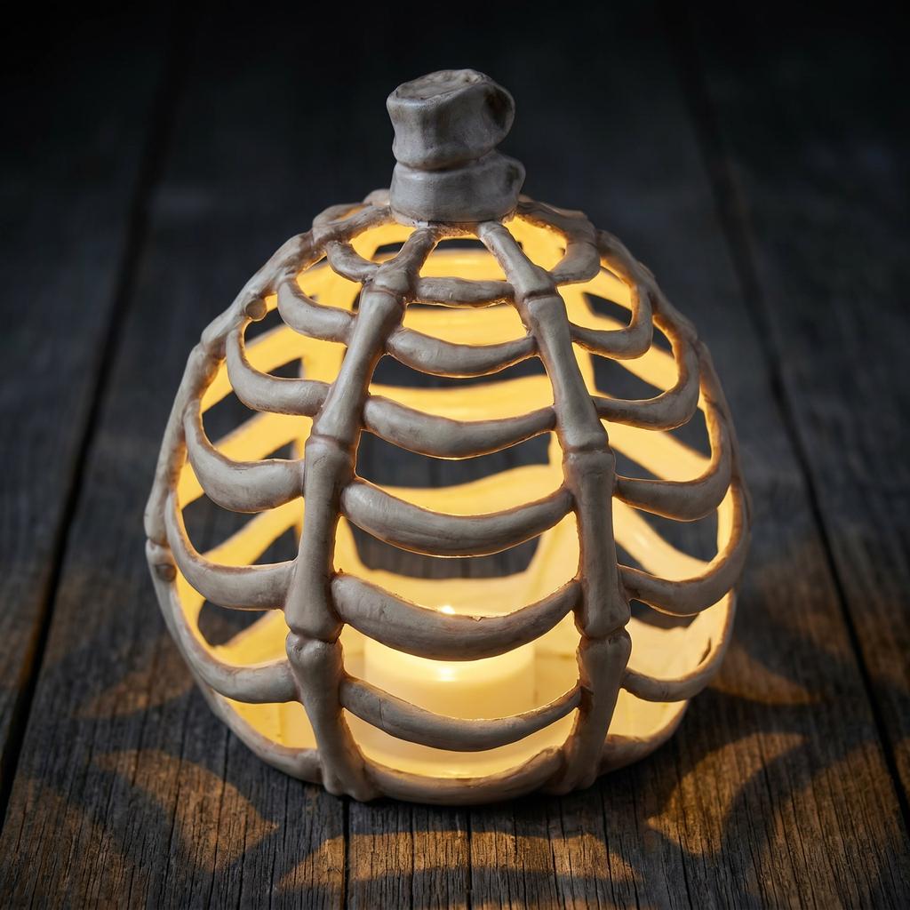Halloween Pumpkin Skeleton Light Up Decoration with Glowing for Party Indoor Outdoor Decor