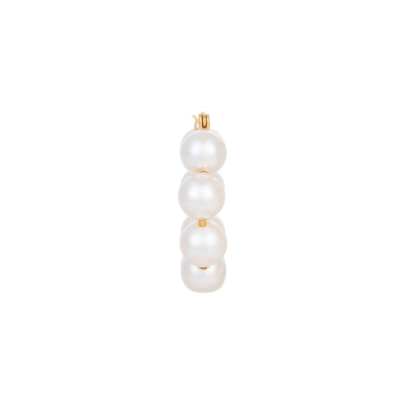 Tory Burch Einfache und stilvolle Doppel-T-Logo-Creolen aus Messing für Damen 140674-960-White F
