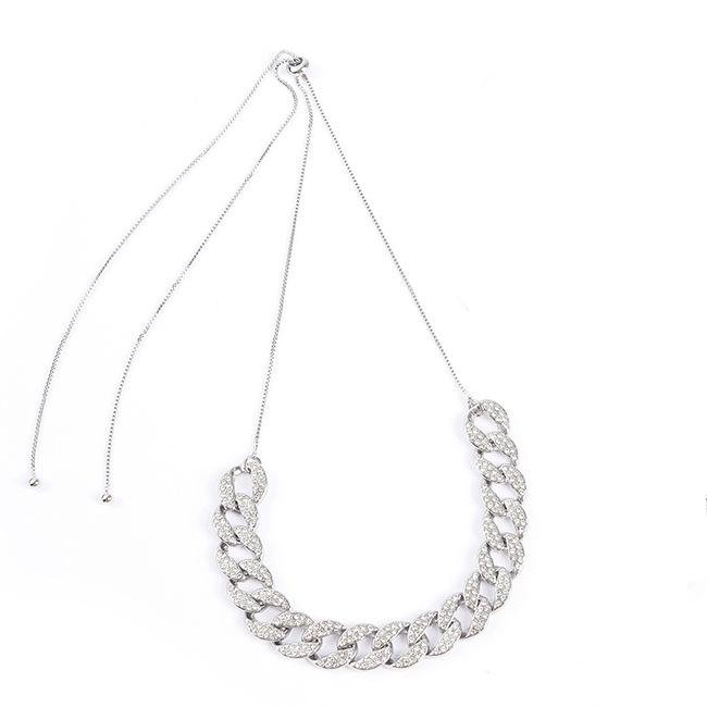Elegant Accessory Temperament, Full of Rhinestones, Cuban Buckle Accessories for Women, Sweet and Cool, Layered Butterfly Pendant Necklace