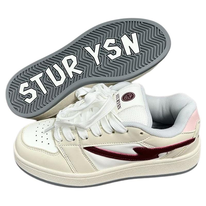 Niche White and Black Couple Bread Shoes Women's Ins Autumn New Student Versatile Casual Board Shoes