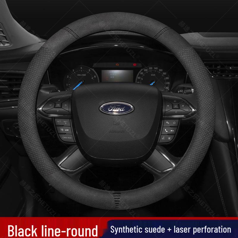 Ford Ranger Leather Steering Wheel Cover, Breathable & Non-Slip, DIY Stitch