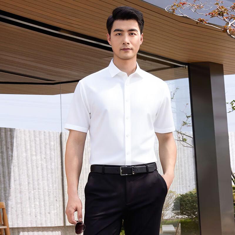 Ouding Men's First Class Short-Sleeve Business Casual Shirt