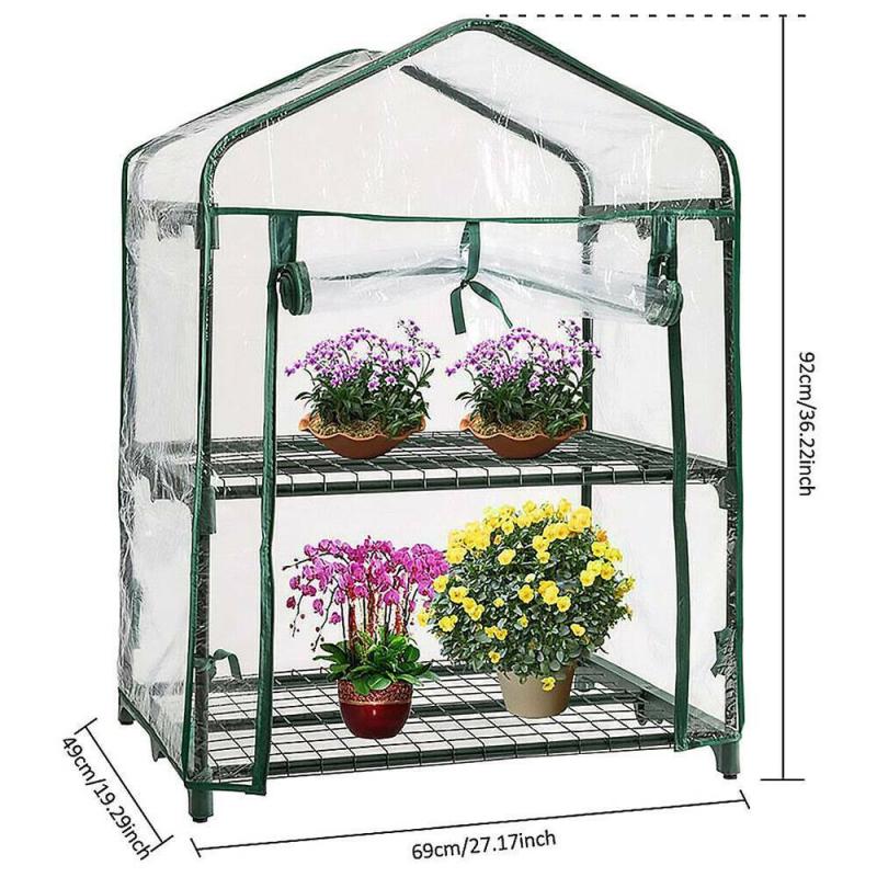 2/3/4/5 Tier Small Greenhouse Outdoor Garden Plant Grow Green House PVC Cover Outdoor Grow Tent (no Iron Shelf) Garden Supplies